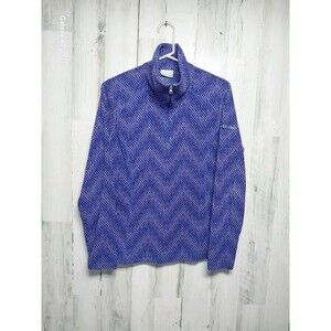 Columbia Purple Print Sleeve 1/4 Zip Pullover Size Large